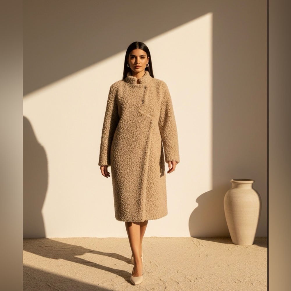 OAK + FORT Tan Textured Coat